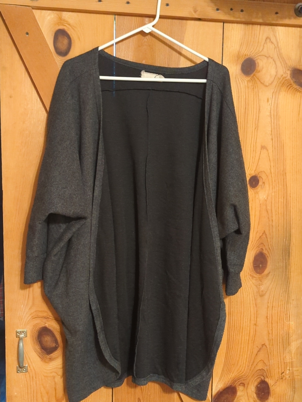 A'Reve Dark Charcoal Open-Front Knit Cardigan